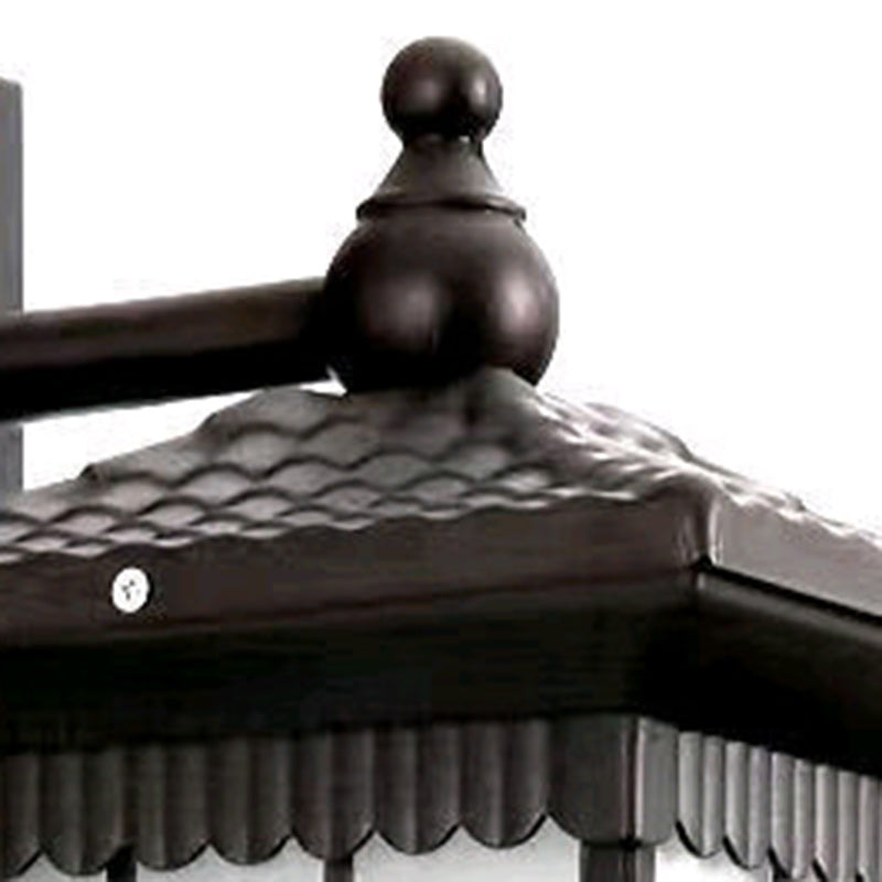 Chinese Solar Aluminum Glass Cylinder LED Wall Sconce — Medium - Brown / 7 Colors Light / 220V-240V For UK/AU