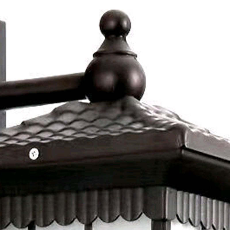 Chinese Solar Aluminum Glass Cylinder LED Wall Sconce — Medium - Brown / 7 Colors Light / 220V-240V For UK/AU
