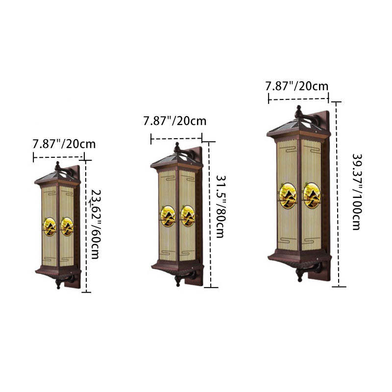 Chinese Solar Aluminum Glass Cylinder LED Wall Sconce — Medium - Black / 7 Colors Light / 220V-240V For UK/AU