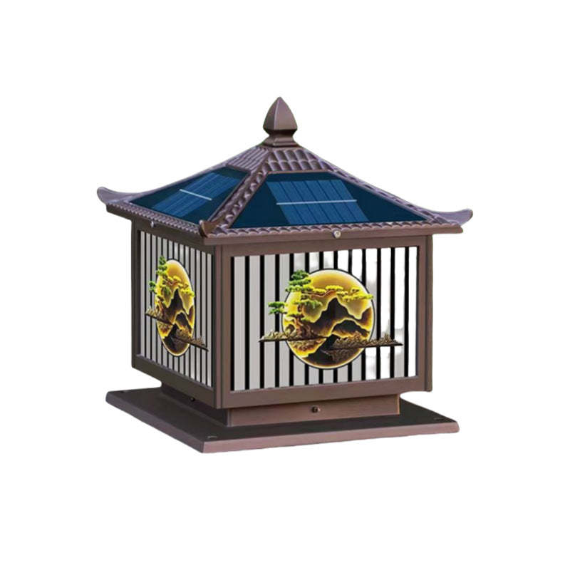 Lighom chinese tree bronze landscape lighting in glass — 23.62" W x 24.41" H / 220V-240V (UK/AU)