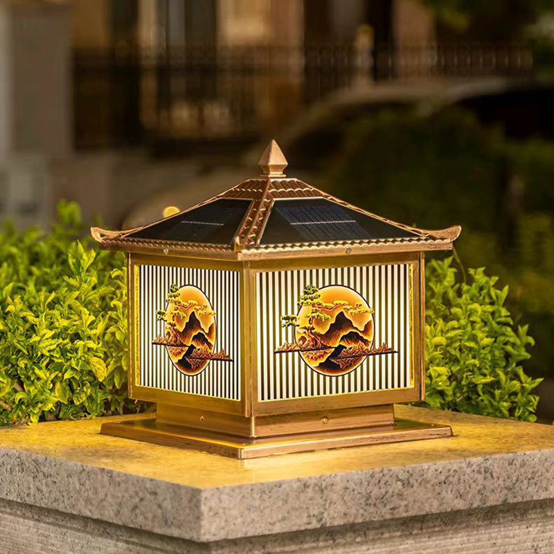 Chinese tree bronze landscape lighting, Lighom — 9.84" W x 11.02" H / Brown / 220V-240V (UK/AU)