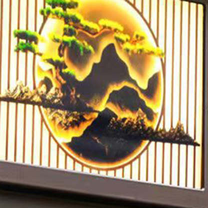 Tree glass landscape lighting for patio — 11.81" W x 12.6" H / Bronze / 220V-240V (UK/AU)