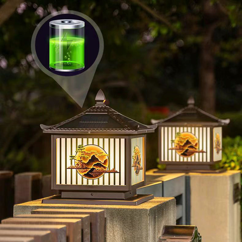 Chinese tree bronze landscape lighting, Lighom — 19.69" W x 18.9" H / 110V-120V (US/CA)