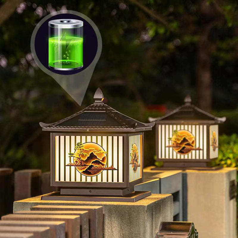 Chinese tree bronze landscape lighting, Lighom — 19.69" W x 18.9" H / 110V-120V (US/CA)