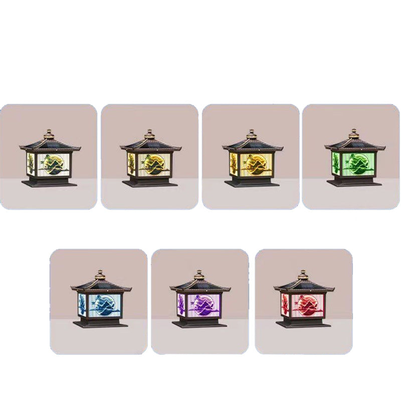 Lighom chinese tree glass landscape lighting — 19.69" W x 18.9" H / Brown / 220V-240V (UK/AU)