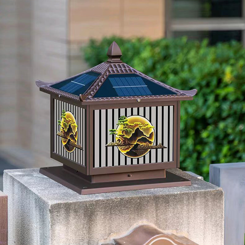 Chinese tree bronze landscape lighting — 23.62" W x 24.41" H / Brown / 110V-120V (US/CA)