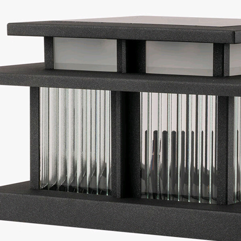 Minimalist square cylinder black landscape lighting, Lighom — 19.69" W x 12.6" H / 220V-240V (UK/AU)