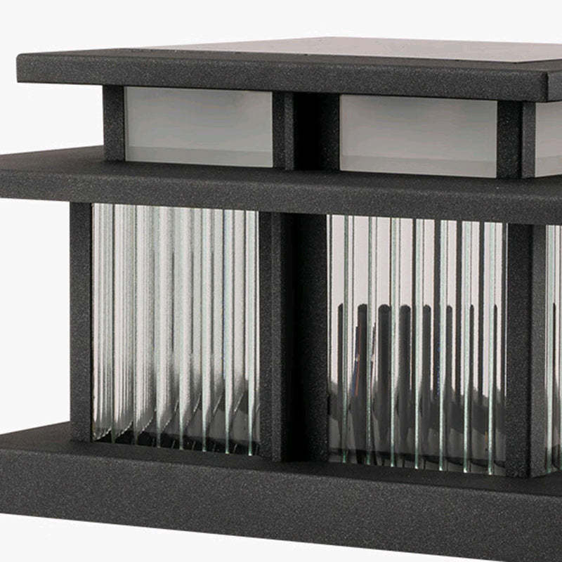 Minimalist square cylinder black landscape lighting, Lighom — 19.69" W x 12.6" H / 220V-240V (UK/AU)
