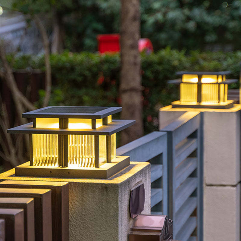 Lighom square cylinder glass landscape lighting for patio — 11.81" W x 8.66" H / 220V-240V (UK/AU)