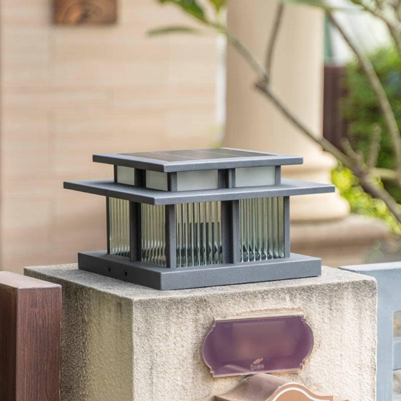 Minimalist cylinder square black glass aluminum landscape lighting, Lighom