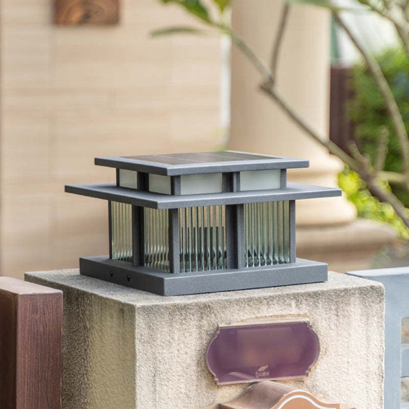 Minimalist cylinder square black glass aluminum landscape lighting, Lighom