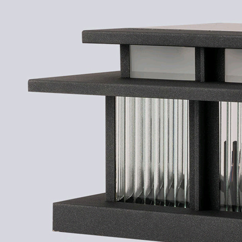 Black minimalist cylinder square landscape lighting — 23.62" W x 15.94" H / 110V-120V (US/CA)