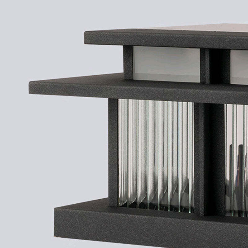 Black minimalist cylinder square landscape lighting — 23.62" W x 15.94" H / 110V-120V (US/CA)