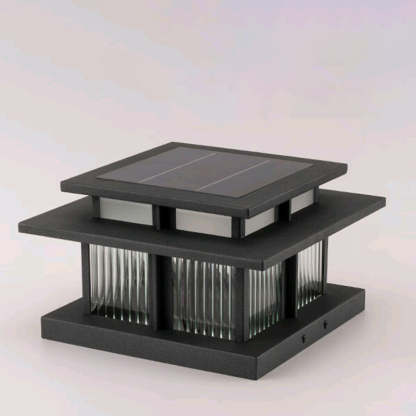 Black minimalist square cylinder landscape lighting