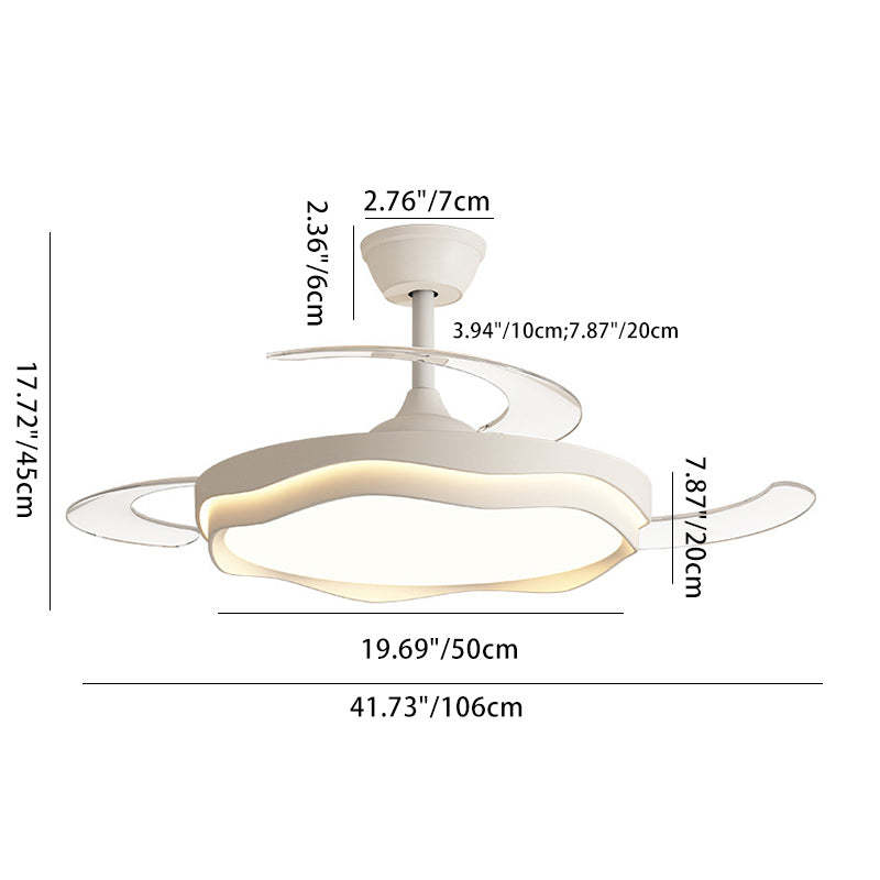 Nordic Iron Wave Mount Ceiling Fan Light