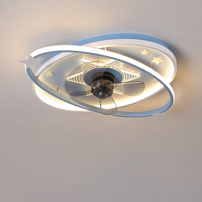 Scandinavian Iron Flush Mount Ceiling Fan Light