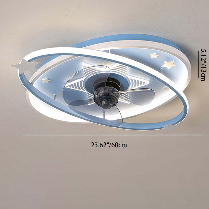 Scandinavian Iron Flush Mount Ceiling Fan Light