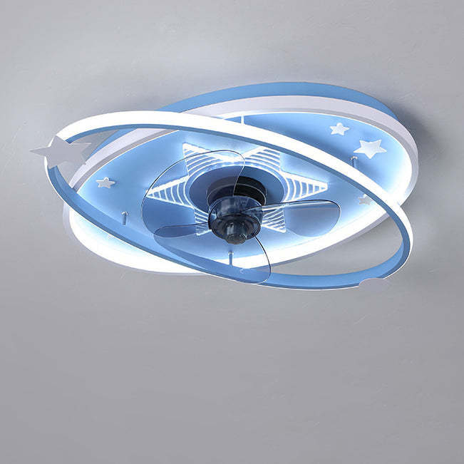 Scandinavian Iron Flush Mount Ceiling Fan Light