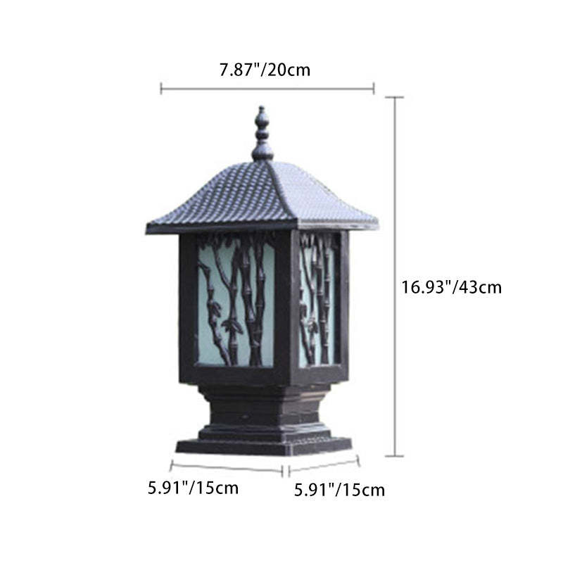 European Solar Aluminum Cylinder Bamboo Landscape Light — Bronze Color / 3.7V