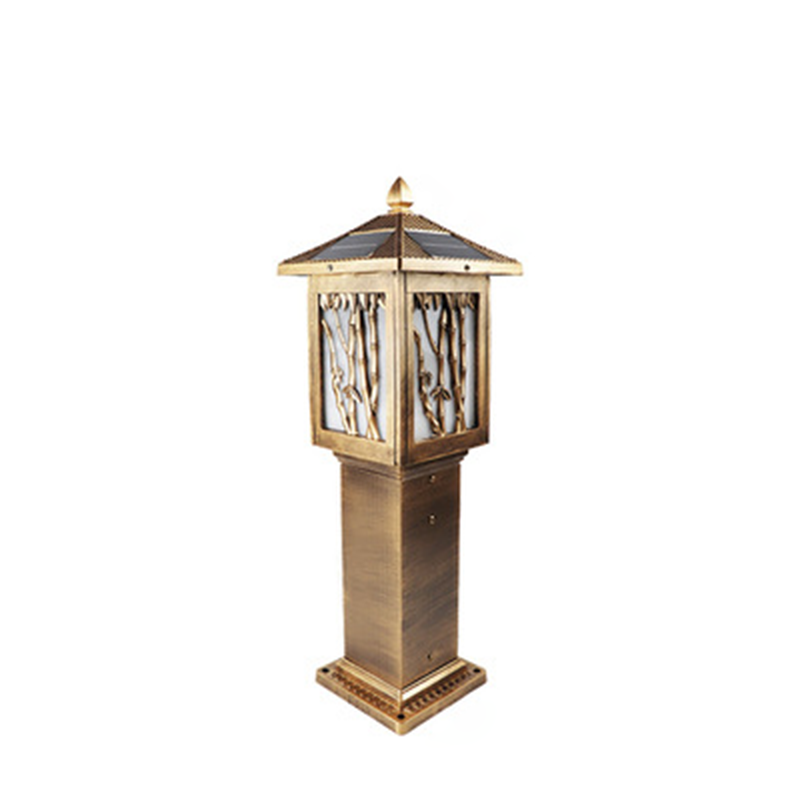 European Solar Aluminum Cylinder Bamboo Landscape Light