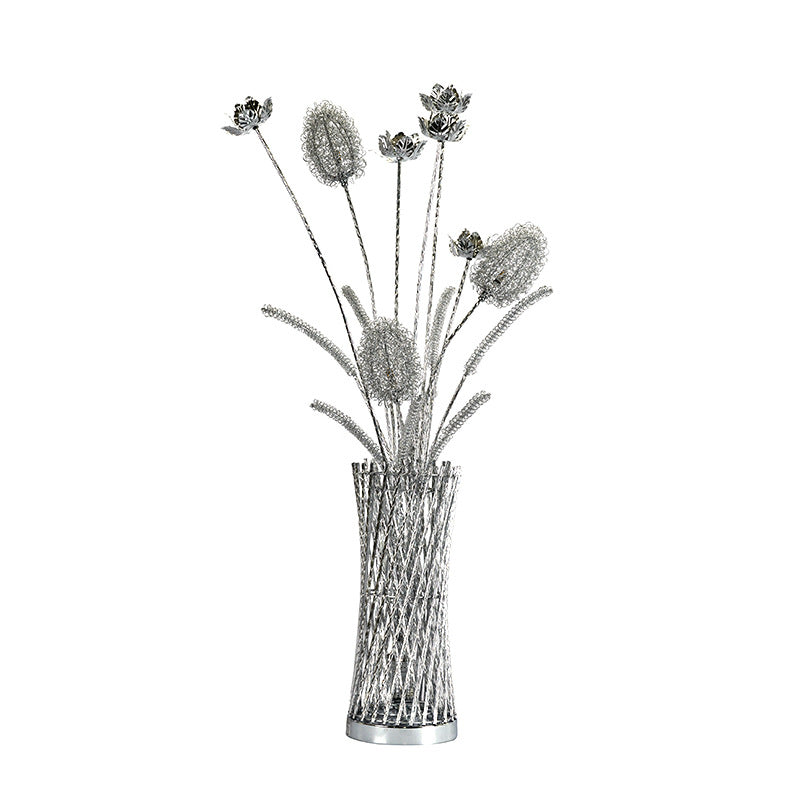 Art Deco Aluminum Wire Woven Vase LED Floor Lamp