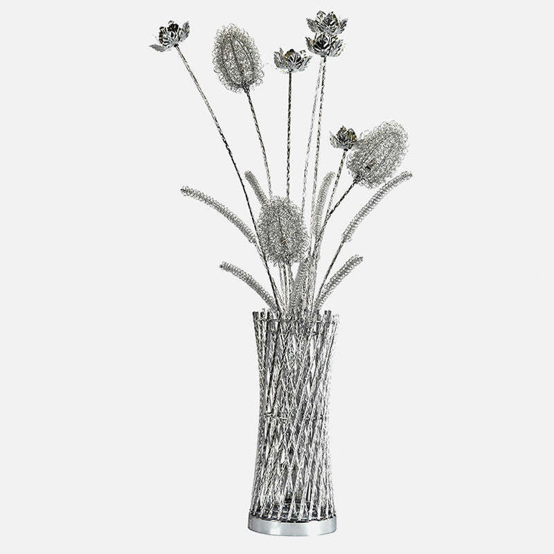 Art Deco Aluminum Wire Woven Vase LED Floor Lamp