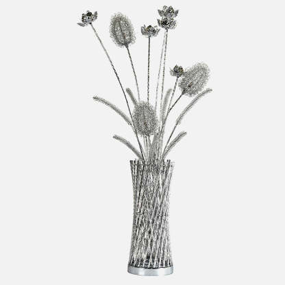 Art Deco Aluminum Wire Woven Vase LED Floor Lamp