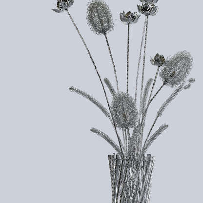 Art Deco Aluminum Wire Woven Vase LED Floor Lamp