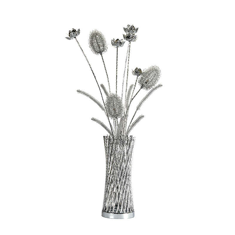 Art Deco Aluminum Wire Woven Vase LED Floor Lamp