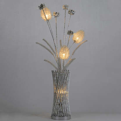 Art Deco Aluminum Wire Woven Vase LED Floor Lamp