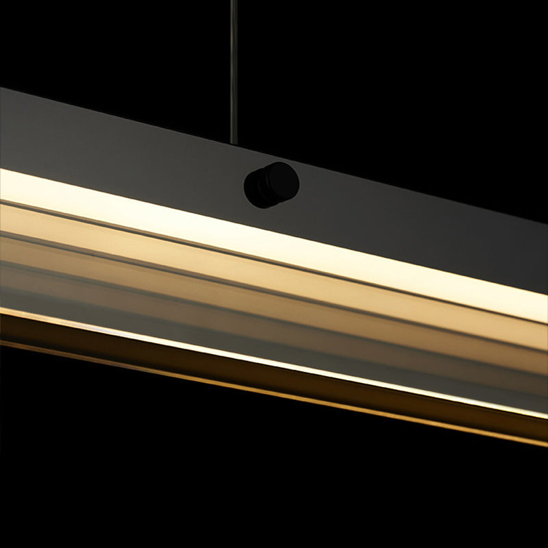 Minimalist Copper Rectangular Island Chandelier