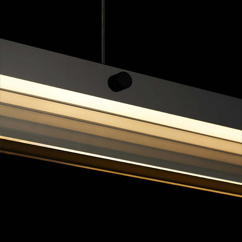 Minimalist Copper Rectangular Island Chandelier