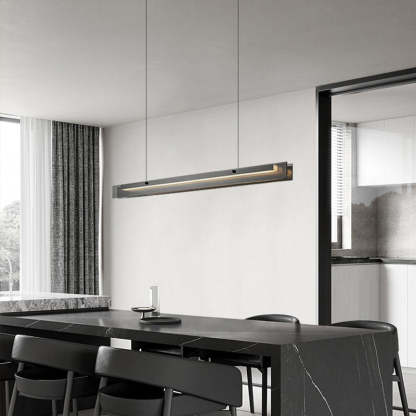 Minimalist Copper Rectangular Island Chandelier