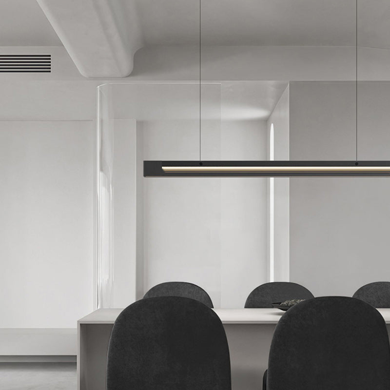 Minimalist Copper Rectangular Island Chandelier
