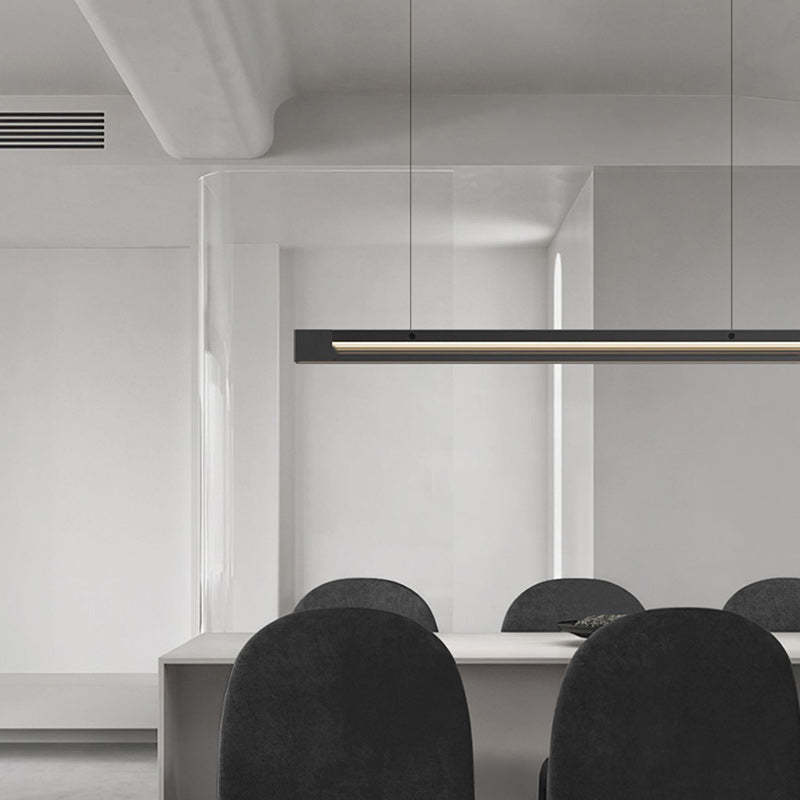 Minimalist Copper Rectangular Island Chandelier