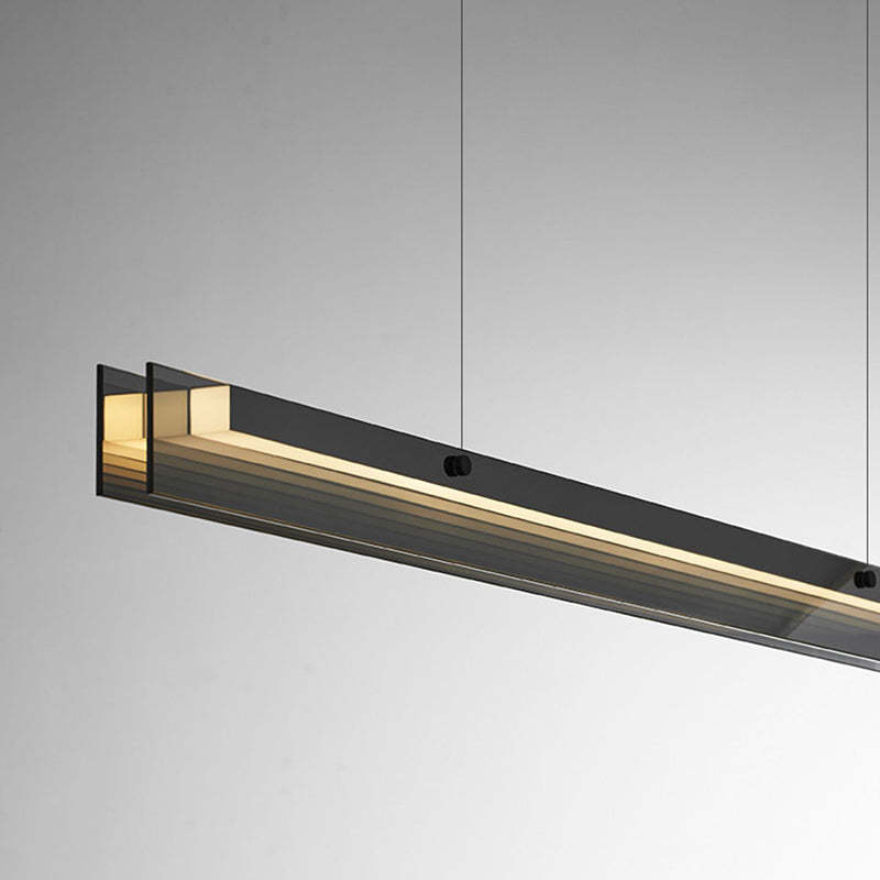 Minimalist Copper Rectangular Island Chandelier