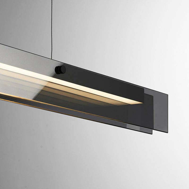 Minimalist Copper Rectangular Island Chandelier