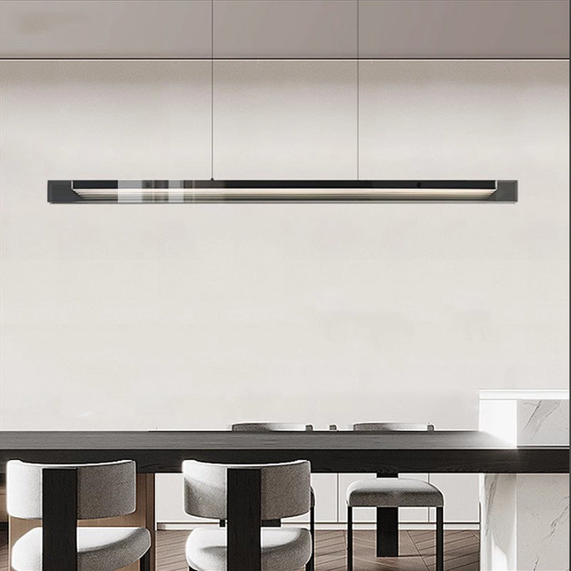 Minimalist Copper Rectangular Island Chandelier