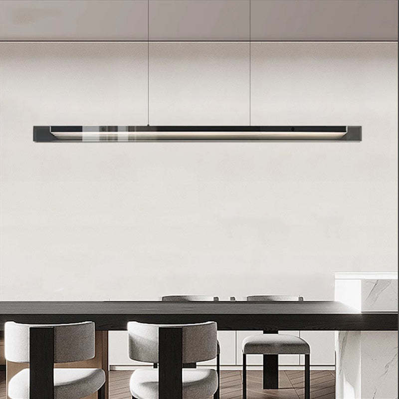 Minimalist Copper Rectangular Island Chandelier
