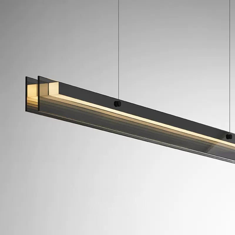 Minimalist Copper Rectangular Island Chandelier