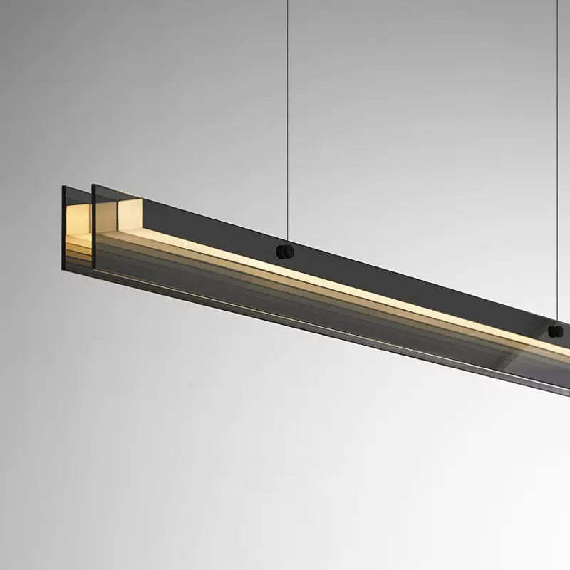 Minimalist Copper Rectangular Island Chandelier