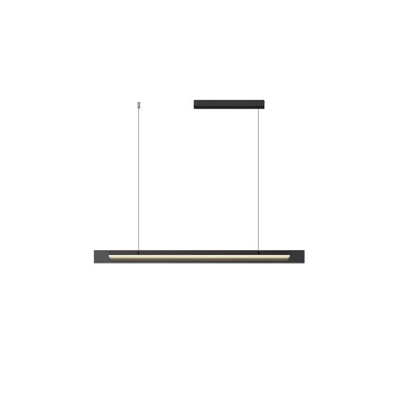 Minimalist Copper Rectangular Island Chandelier