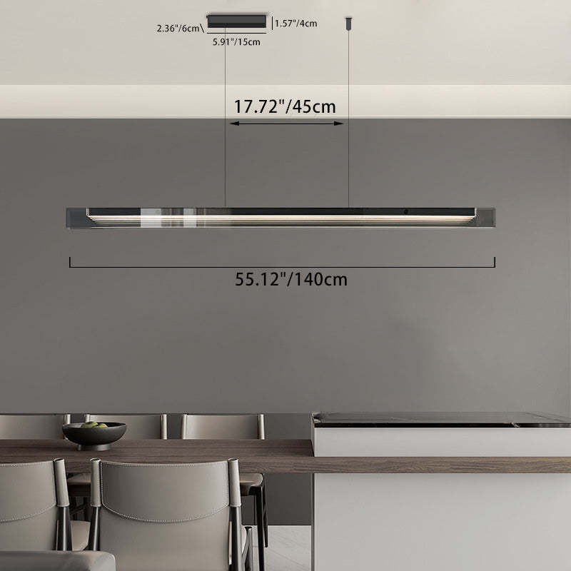 Minimalist Copper Rectangular Island Chandelier