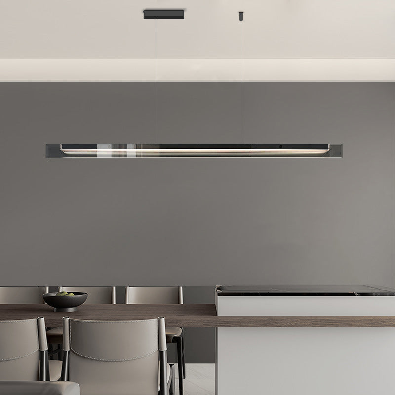 Minimalist Copper Rectangular Island Chandelier