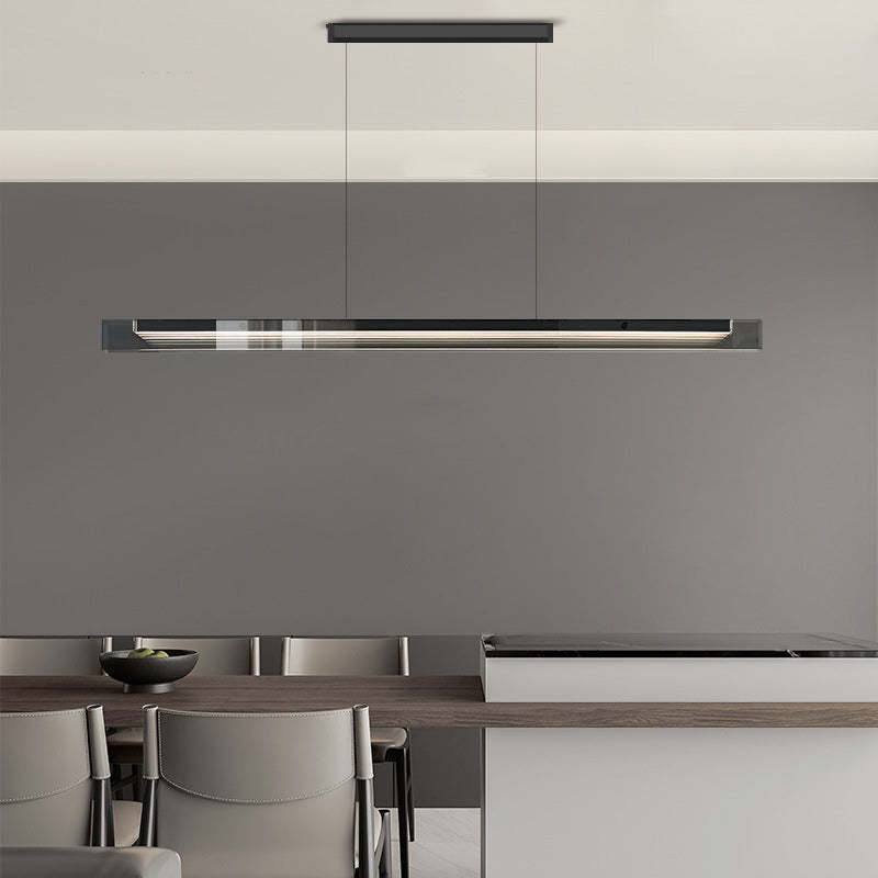 Minimalist Copper Rectangular Island Chandelier