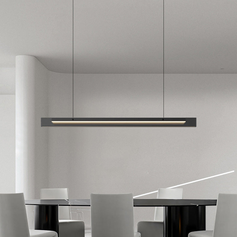 Minimalist Copper Rectangular Island Chandelier