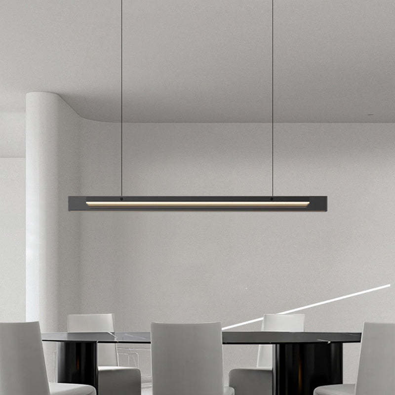 Minimalist Copper Rectangular Island Chandelier
