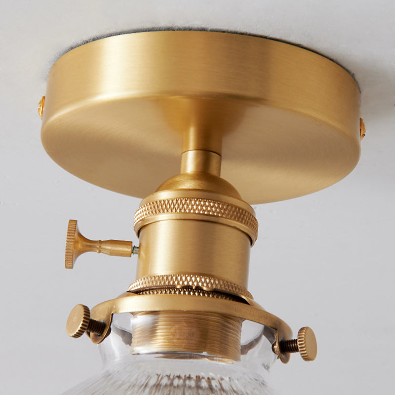 Japanese Brass Bowl Cylinder 1-Light Ceiling Light