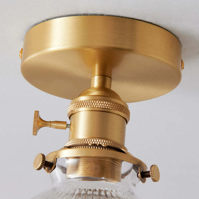 Japanese Brass Bowl Cylinder 1-Light Ceiling Light