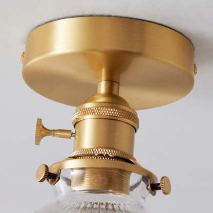 Japanese Brass Bowl Cylinder 1-Light Ceiling Light